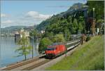 SBB Re 460 021-9 beim Chteau de Chillon.