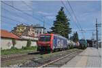 In Gallarate ist die SBB Re 474 003 mit einem Güterzug Richtung Norden unterwegs.

27. April 2019 