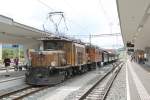 Jubilum,125 Jahre RhB.Museumslok Ge6/6 I Nr.415(SLM/BBC 1929)und Ge4/6 Nr.353(SLM/MFO 1914)mit einem Nostalgiezug in Samedan.24.07.14  