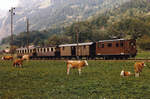 BOB: Sonderzug mit der HGe 3/3 29 auf der Fahrt nach Grindelwald im Oktober 1985.