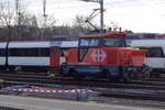 SBB 922 010 steht am 31 Dezember 2018 in Bienne/Biel.