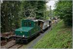 Die +GF+ Ge 4/4 75 der Blonay-Chamby Bahn schiebt ihren Zug von Chamby nach Chaulin und hat ihr Ziel schon fast erreicht.