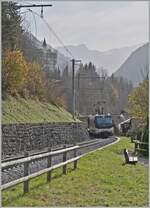 Kurz nach Gstaad erklimmt die MOB Ge 4/4 800 mit ihrem GoldenPass Express auf der Fahrt von  Montreux nach Interlaken die Steigung in Richtung Schönried. 
13. Oktober 2024 Kurz nach Gstaad erklimmt die MOB Ge 4/4 800 mit ihrem GoldenPass Express auf der Fahrt von  Montreux nach Interlaken die Steigung in Richtung Schönried. 
13. Oktober 2024