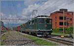 Endlich wieder einmal ein  echter  Brünig-Bahn-Zug in Meiringen! Die SBB HGe 4/4 I 1992 Giswil erreicht mit ihrem Extrazug zum Jubiläum  20 Jahre Zentralbahn  den Bahnhof von Meiringen. Die Lok mit dem typischen SBB-Gesicht ähnlich einer Ae 6/6 oder Re 4/4 II wurde mit der HGe 4/4 1991 im Jahre 1954 beschafft, um auf der Bergstrecke der Brünigbahn die Dhe 4/4 zu entlasten. Die Lok ist so stark, dass sie einerseits den Namen  Muni  bekam, andererseits das Getriebe der Lok den vielen PS nicht ganz gewachsen war.  Muni  bedeutet soviel wie bulliger Stier. Vor gut 43 Jahren konnte ich eine SBB Brünig Bahn HGe 4/4 fotografierten, nun kam ich endlich wieder in den Genuss, die formschöne Lok bildlich festzuhalten. 23. August 2025