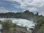 (193'960) - Der Rheinfall mit Br�cke und Schloss Laufen am 10.
