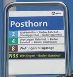 (217'394) - A-welle-Haltestellenschild - Neueunhof, Posthorn - am 30.
