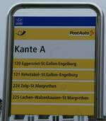 (250'082) - PostAuto-Haltestellenschild - Heiden, Post - am 16.