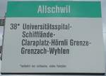 (159'829) - BVB-Haltestellenschild - Allschwil, Allschwil - am 11.