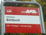 (130'352) - AFA-Haltestellenschild - Achseten, Bettbach - am 11.