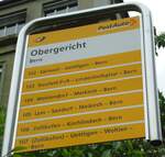 (144'897) - PostAuto-Haltestellenschild - Bern, Obergericht - am 10.