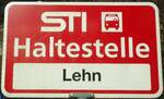 (148'325) - STI-Haltestellenschild - Bleiken, Lehn - am 15.