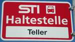 (140'991) - STI-Haltestellenschild - Einigen, Teller - am 1.