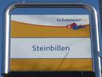 (223'869) - GrindelwaldBus-Haltestellenschild - Grindelwald, Steinbillen - am 28.