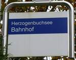 (268'857) - BSU-Haltestellenschild - Herzogenbuchsee, Bahnhof - am 31. Oktober 2024