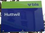 (143'565) - bls-Haltestellenschild - Huttwil, Huttwil - am 23.