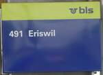 (271'216) - bls-Haltestellenschild - Huttwil, Bahnhof - am 17.