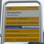 (194'982) - PostAuto/Engstlenalp-Bus-Haltestellenschild - Innertkirchen, Grimseltor - am 21.
