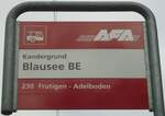 (138'463) - AFA-Haltestellenschild - Kandergrund, Blausee BE - am 6. April 2012