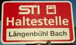 (136'798) - STI-Haltestellenschild - Lngenbhl, Lngenbhl Bach - am 22. November 2011