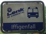 (146'119) - AFA-Haltestellenschild - Lenk, Iffigenfall - am 28.