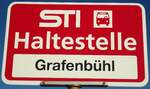 (136'787) - STI-Haltestellenschild - Linden, Grafenbhl - am 21.