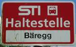 (128'230) - STI-Haltestellenschild - Merligen, Bregg - am 1.