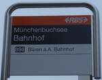 (199'183) - RBS-Haltestellenschild - Mnchenbuchsee, Bahnhof - am 4.