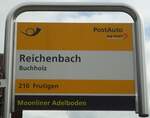 (138'436) - PostAuto-Haltestellenschild - Reichenbach, Buchholz - am 6.