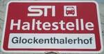 (130'298) - STI-Haltestellenschild - Steffisburg, Glockenthalerhof - am 10.