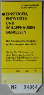 (259'909) - VBSH-Mehrfahrtenkarte am 3.