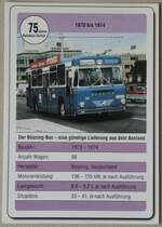 (264'214) - Karte mir 75 Jahre Autobus Zrich mit VBZ-Bssing Nr.