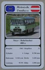 (269'570) - Quartett-Spielkarte mit Steyr / Rohrbacher 480 a von 1963 am 1.