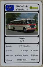 (272'701) - Quartett-Spielkarte mit Ikarus 630 von 1967 am 9.