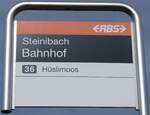 (259'981) - RBS-Haltestellenschild - Zollikofen, Steinibach Bahnhof - am 3.