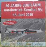 (206'334) - Plakat fr 50-JAHRE-JUBILUM Autobetrieb Sernftal AG am 15.