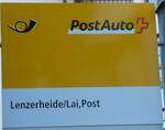 (233'634) - PostAuto-Haltestellenschild - Lenzerheide/Lai, Post - am 9.
