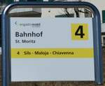 (233'664) - engadin mobil/PostAuto-Haltestellenschild - St.