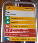 (234'061) - PostAuto/cj-Haltestellenschild - Saignelgier, Gare - am 26.