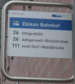 (199'389) - ROTTAL AUTO AG/vbl-Haltestellenschild - Ebikon, Bahnhof - am 18.