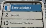 (148'963) - VBL-Haltestellenschild - Emmenbrcke, Seetalplatz - am 16.