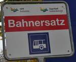 (269'051) - AHW Busbetriebe/Zugerland Verkehrsbetriebe-Haltestellenschild - Bahnersatz - am 9.