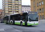 (272'498) - transN, La Chaux-de-Fonds - Nr. 386/NE 146'386 - Mercedes am 28. Februar 2025 beim Bahnhof La Chaux-de-Fonds