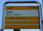 (143'294) - PostAuto-Haltestellenschild - Marin-Epagnier, Gare - am 19.