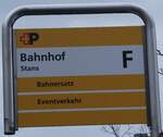 (260'291) - +P-Haltestellenschild - Stans, Bahnhof - am 12.