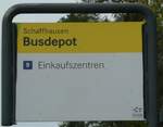 (228'367) - vb/sh-Haltestellenschild - Schaffhausen, Busdepot - am 26.