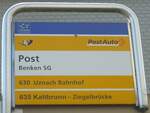 (194'534) - PostAuto-Haltestellenschild - Benken SG, Post - am 7.