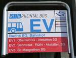 (246'859) - RTB/SBB CFF FFS-Haltestellenschild - Buchs SG, Bahnhof - am 4. März 2023 