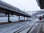 (148'819) - Viel Schnee im Bahnhof von Airolo am 9.