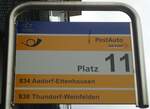 (134'938) - PostAuto-Haltestellenschild - Frauenfeld, Bahnhof - am 10.