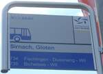 (219'111) - WilMobil-Haltestellenschild - Sirnach, Gloten - am 26. Juli 2020